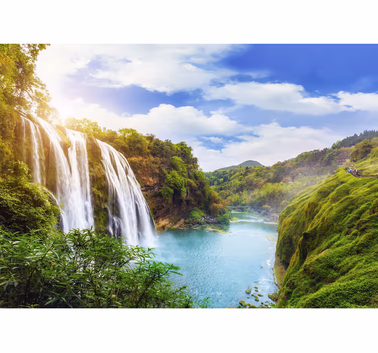 Fototapete Berg, Natur und Wasserfall - TenStickers