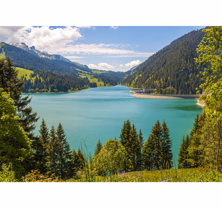 Fototapete Berg mit Flussblick - TenStickers