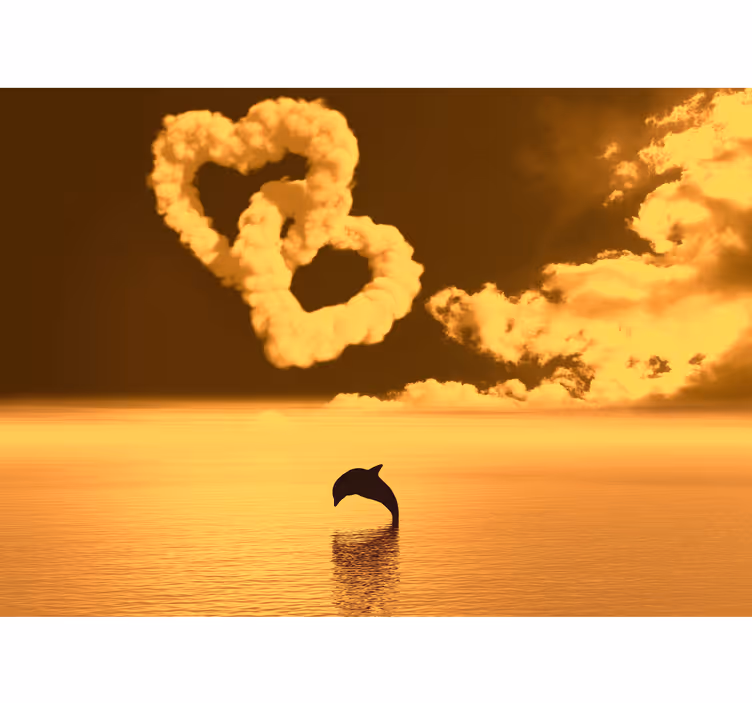 Fototapete Wohnzimmer Herzförmige Wolken - TenStickers