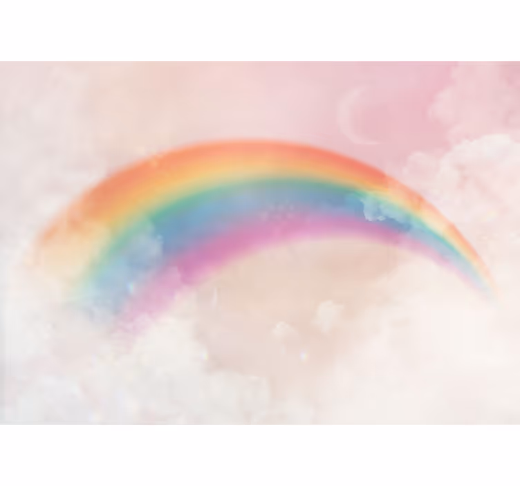 Fototapete Kinderzimmer Regenbogen in den Wolken - TenStickers