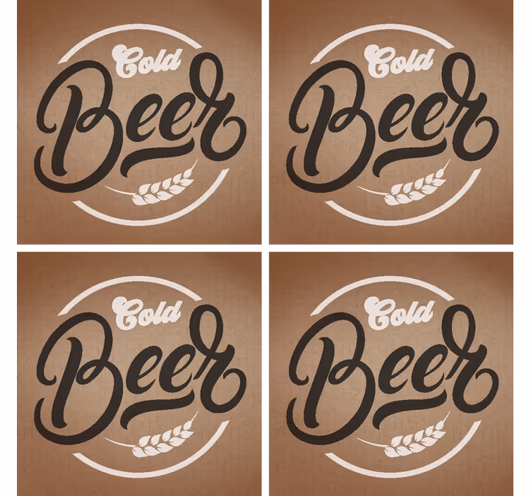 Bierdeckel mit stilvoller kalter bier-typografie - TenStickers