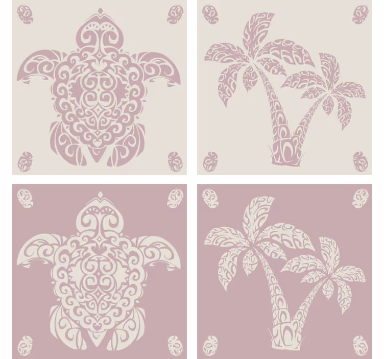 Untersetzer geek mit eleganten palmblattmustern - TenStickers