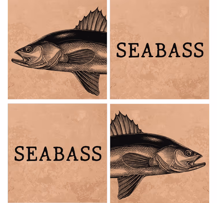 Untersetzer personalisiert seebarsch illustrationskunst - TenStickers