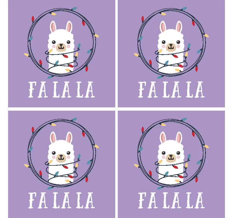 Untersetzer weihnachten lustiger lama feiertagszauber - TenStickers