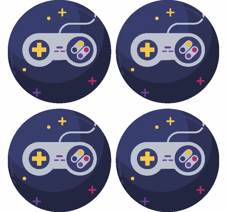 Untersetzer geek mit buntem game controller - TenStickers