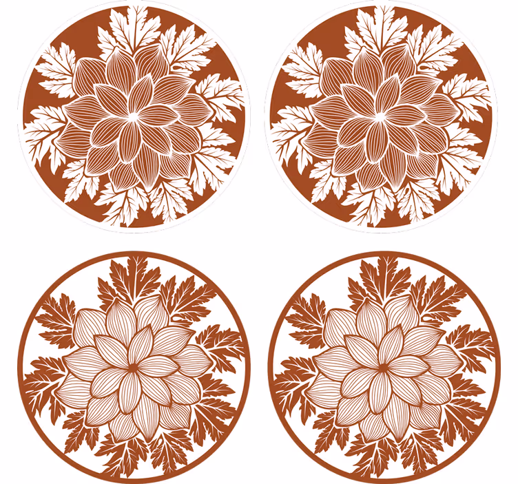 Untersetzer mit floralem muster arrangement - TenStickers