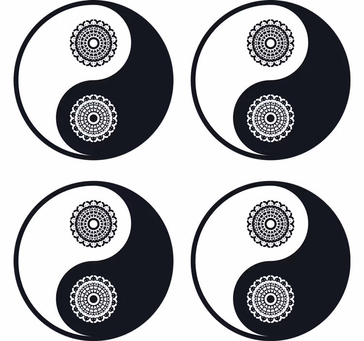 Untersetzer geek mit yin yang mandala mustern - TenStickers