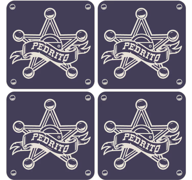 Vintage untersetzer mit sheriffstern-insignie - TenStickers