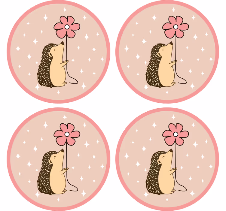 Untersetzer geek igel blumenballon - TenStickers