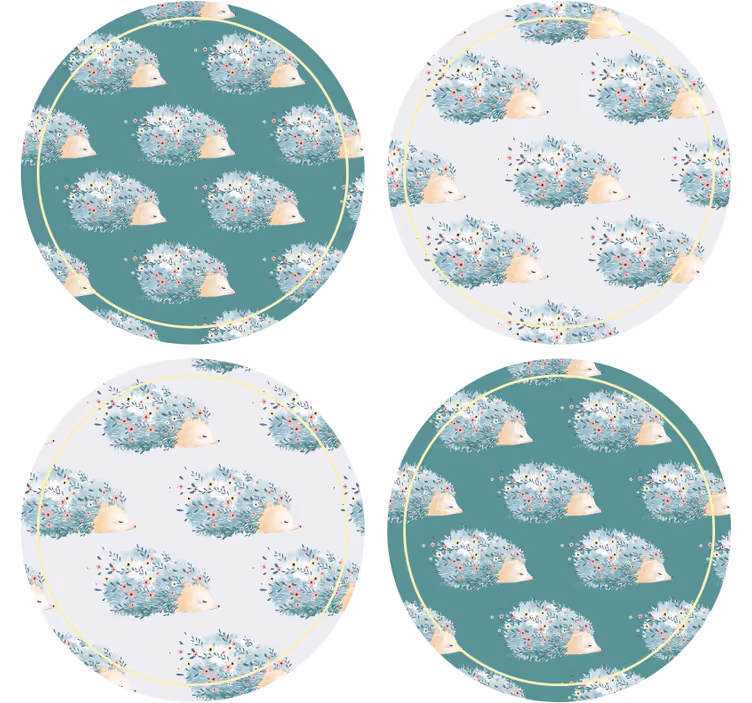 Untersetzer modern igel in floraler umgebung - TenStickers