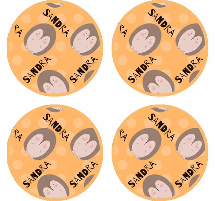 Untersetzer personalisiert mit niedlichem igelmuster - TenStickers