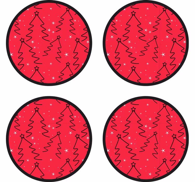 Untersetzer weihnachten mit festlichem baumdesign - TenStickers