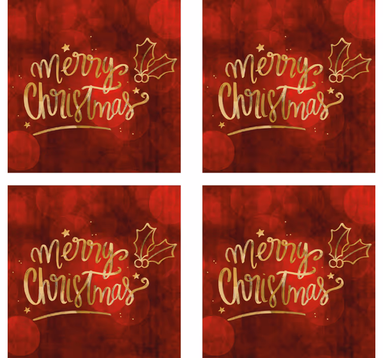 Untersetzer Weihnachten Frohe weihnachten in rot - TenStickers