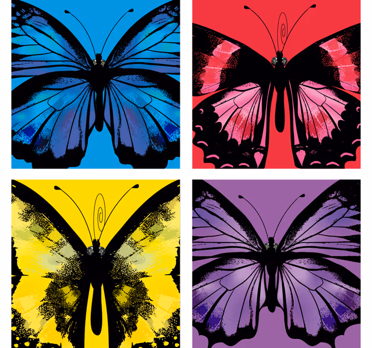 Untersetzer geek mit bunten schmetterlingsdesigns - TenStickers