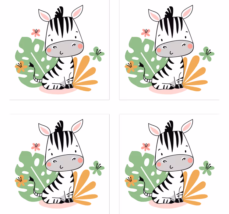 Untersetzer geek mit süßem zebra-charakter - TenStickers
