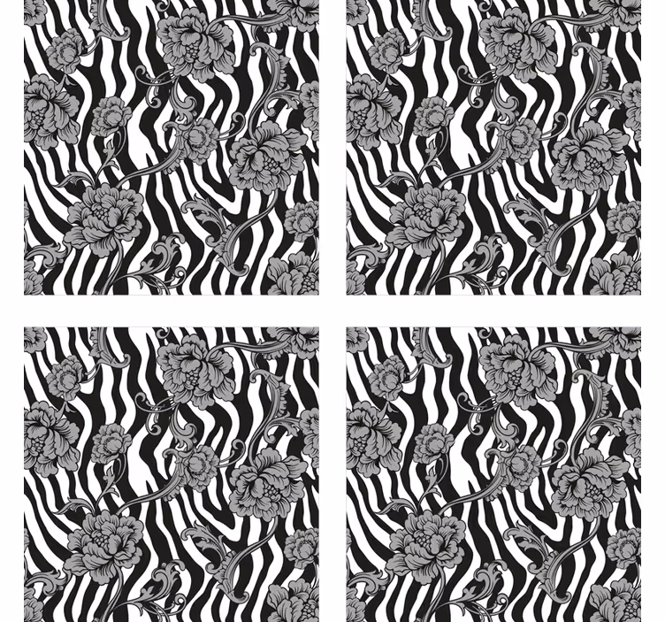 Untersetzer im zebra-blumenmuster - TenStickers