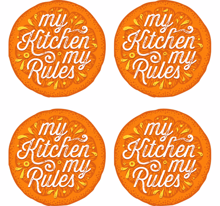 Bierdeckel mit küchenregeln text - TenStickers