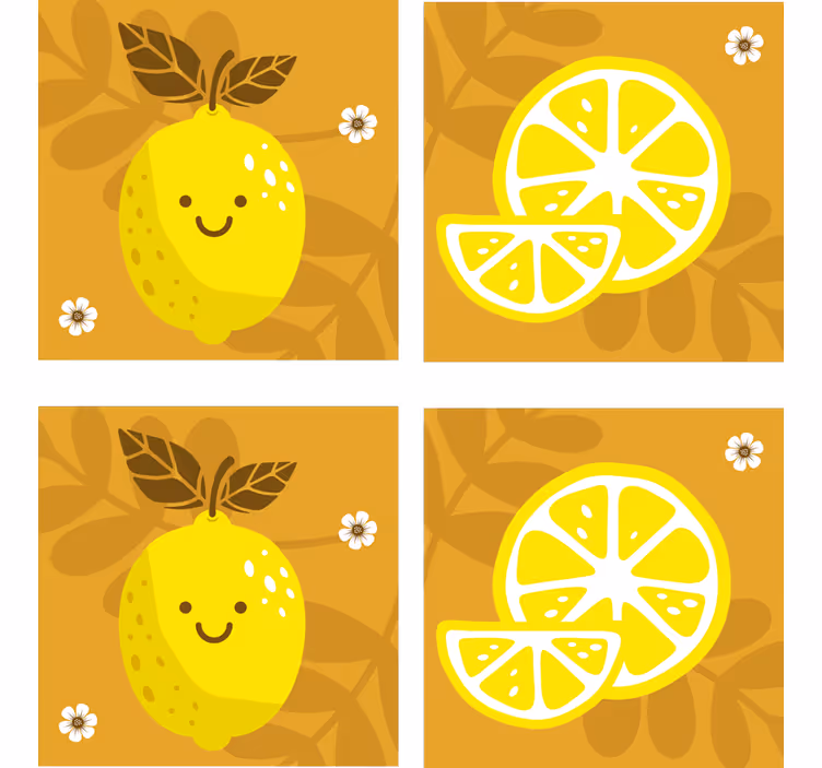 Untersetzer geek fröhliche zitrone und zitrus - TenStickers