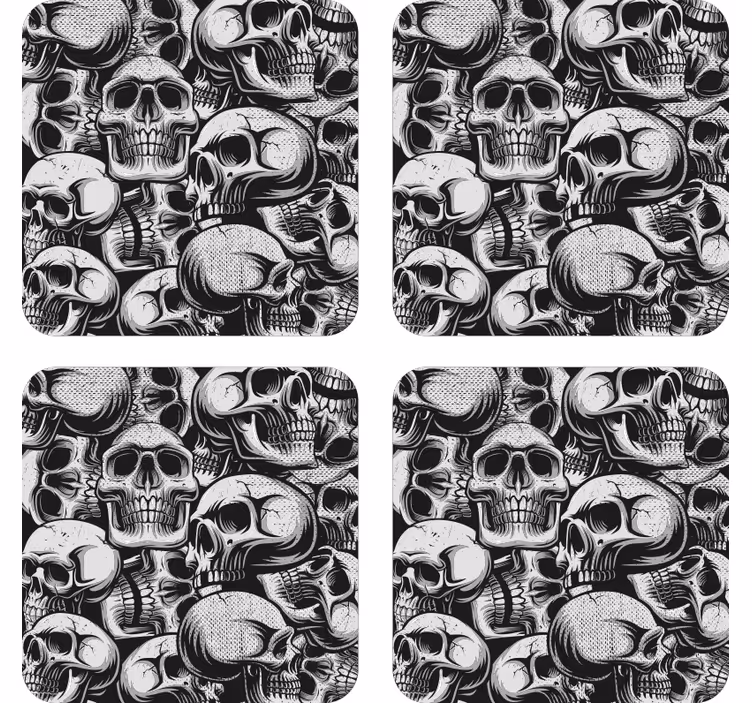 Untersetzer geek mit einfarbigem totenkopf-muster - TenStickers