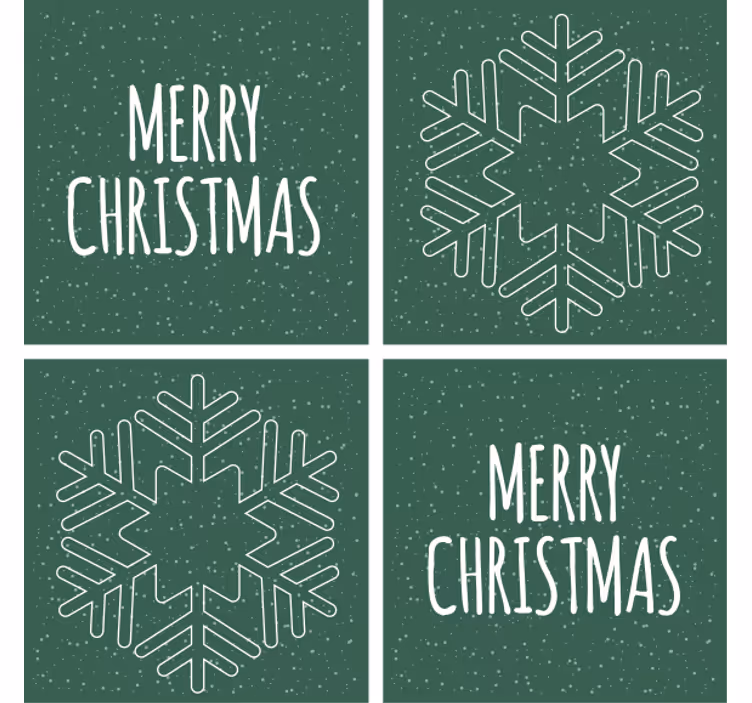 Untersetzer weihnachten mit festlichem schneeflocken-motiv - TenStickers