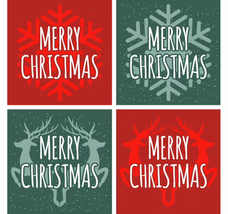 Untersetzer Weihnachten grüne und rote muster - TenStickers