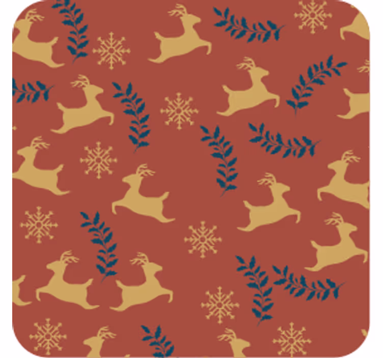 Untersetzer weihnachten mit galoppierenden rentieren - TenStickers