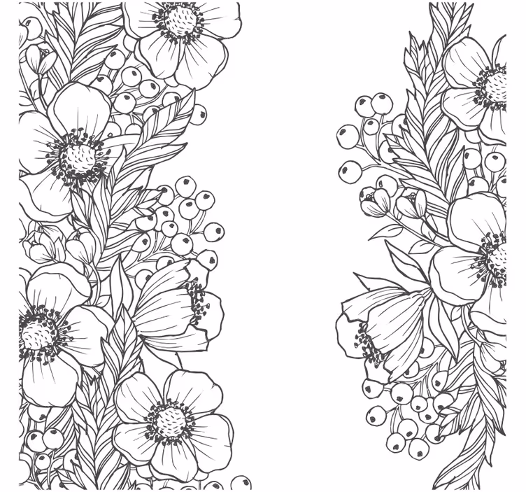 Untersetzer mit floralen konturmuster - TenStickers