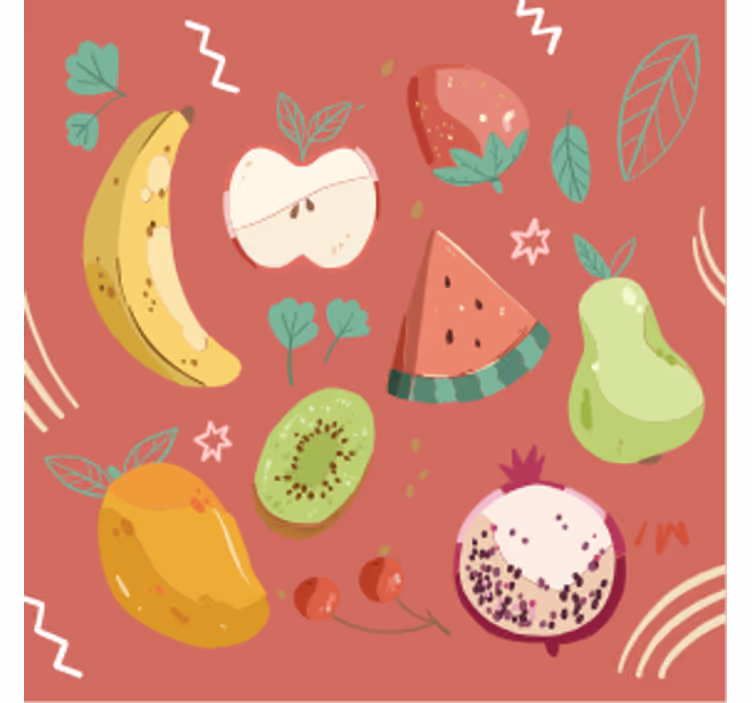 Untersetzer modern buntes obstarrangement - TenStickers