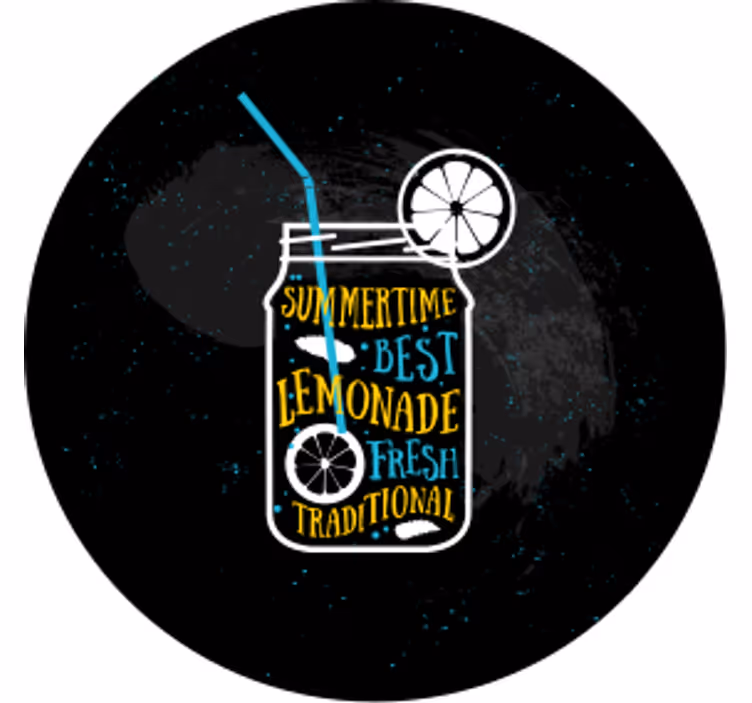 Untersetzer modern erfrischendes limonadenglas - TenStickers