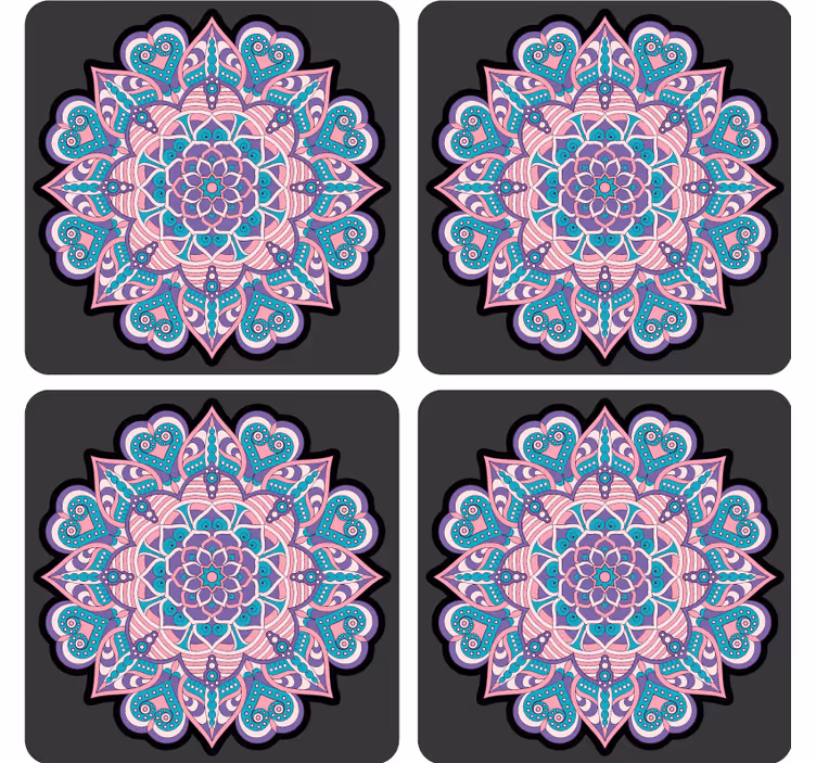 Untersetzer geek buntes herzmandala - TenStickers