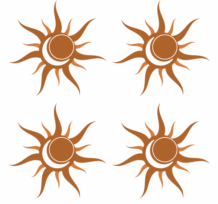 Untersetzer mit geschwungenem sonnensymbol - TenStickers