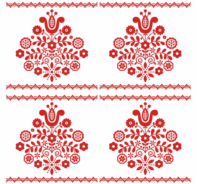 Untersetzer im floralen volksmuster - TenStickers