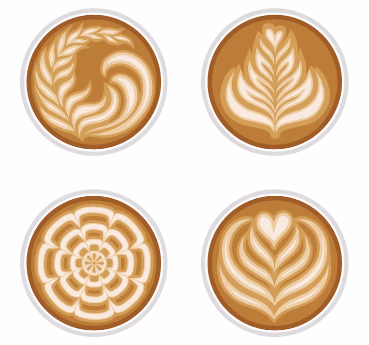 Untersetzer geek mit latte art motiven - TenStickers