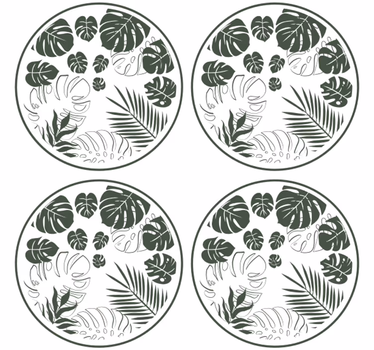 Untersetzer mit üppigem grünem kreis-motiv - TenStickers
