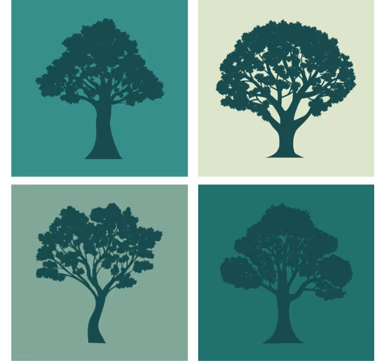 Untersetzer silhouette bäume kollektion - TenStickers