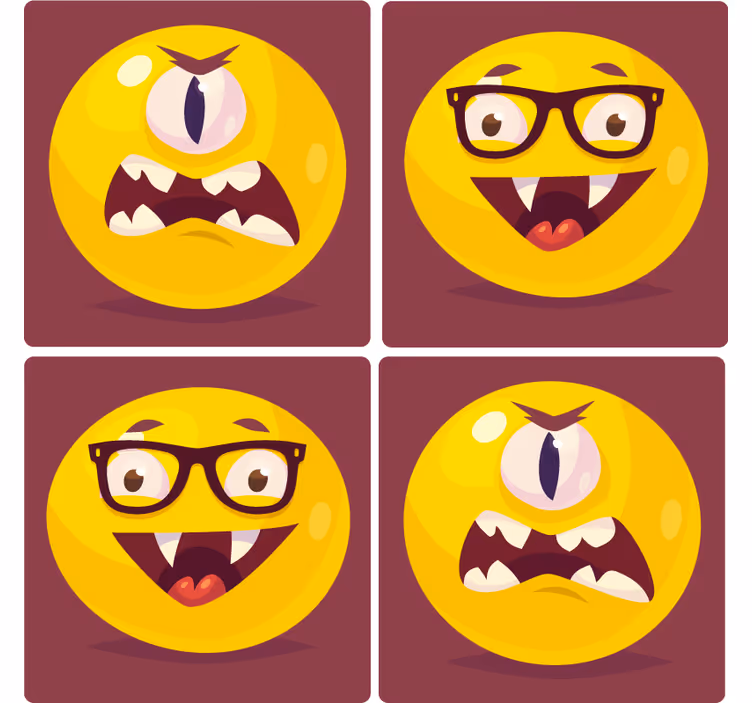 Untersetzer geek mit verspielten smiley-gesichtern - TenStickers