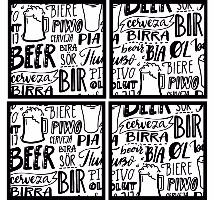 Bierdeckel mit verschiedenen bierbegriffen - TenStickers