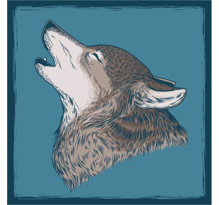 Untersetzer geek mit heulender wolf-illustration - TenStickers