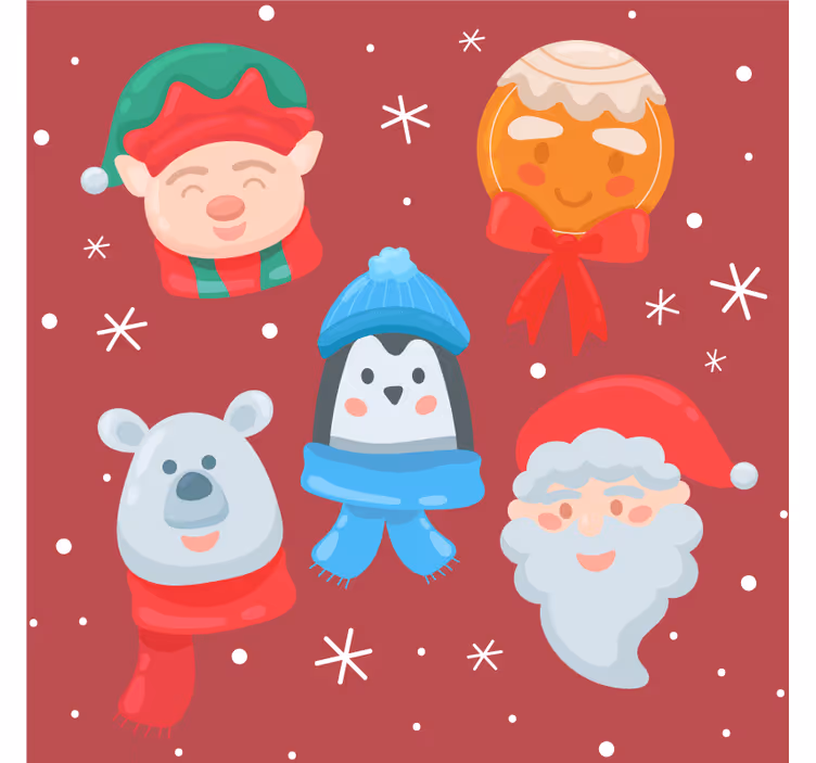 Untersetzer weihnachten figurenvielfalt - TenStickers