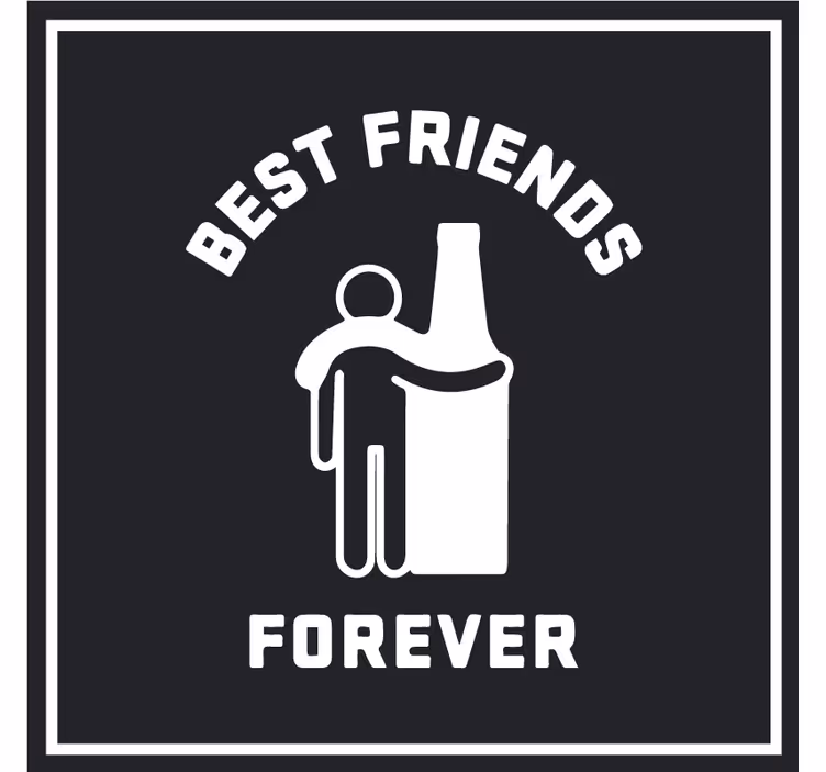 Bierdeckel beste freunde umarmen bier - TenStickers