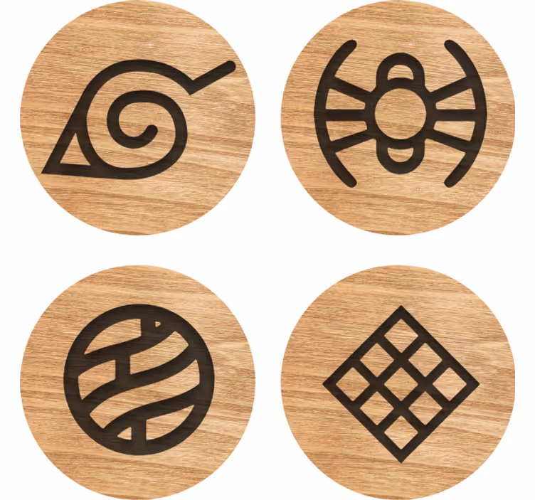 Untersetzer Freak Naruto holzmuster - TenStickers