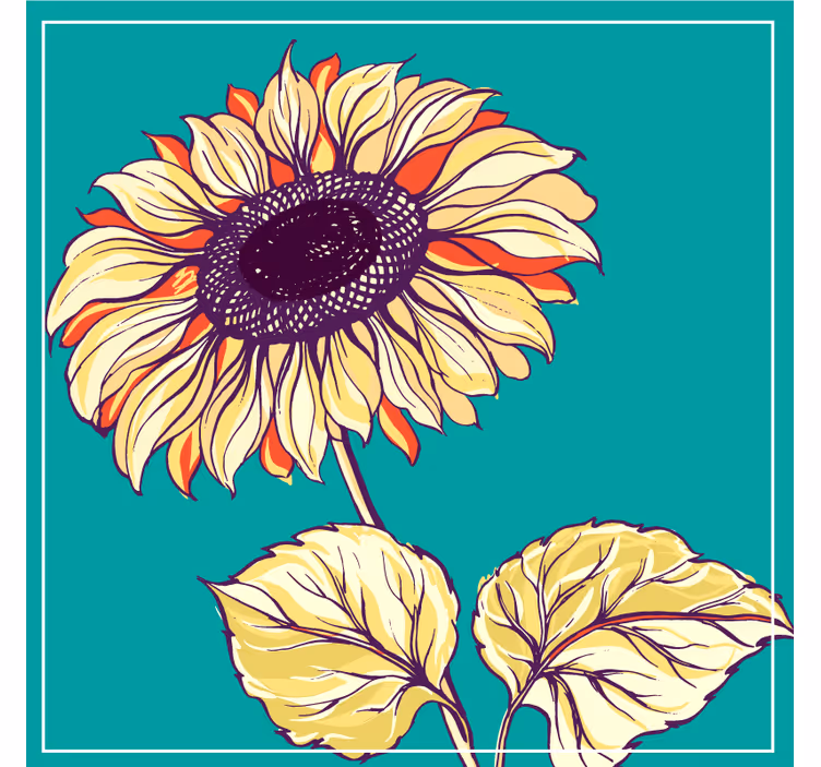 Bierdeckel mit strahlender sonnenblumenillustration - TenStickers