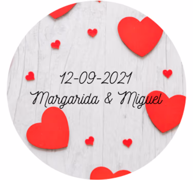 Bierdeckel hochzeit herzen & datums personalisierung - TenStickers