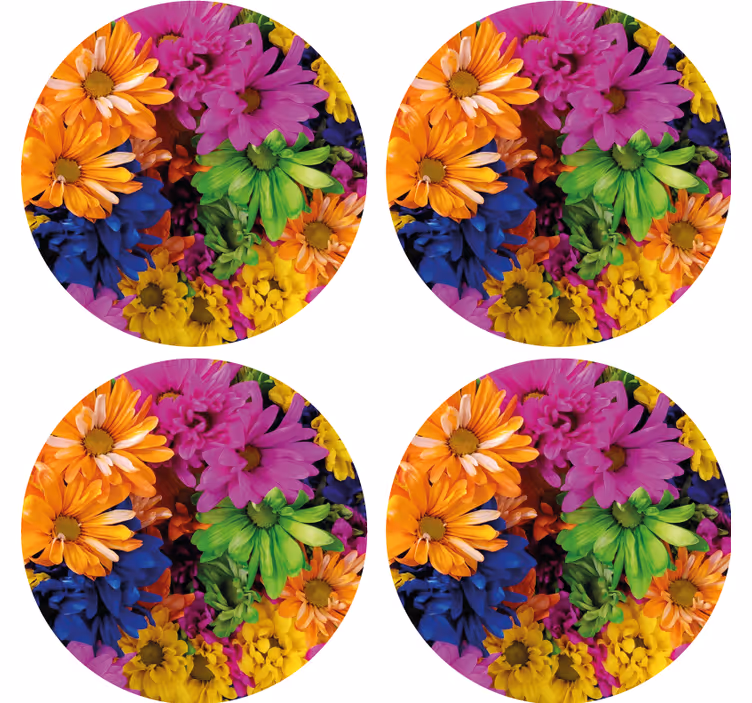 Untersetzer modern lebendiges botanisches arrangement - TenStickers