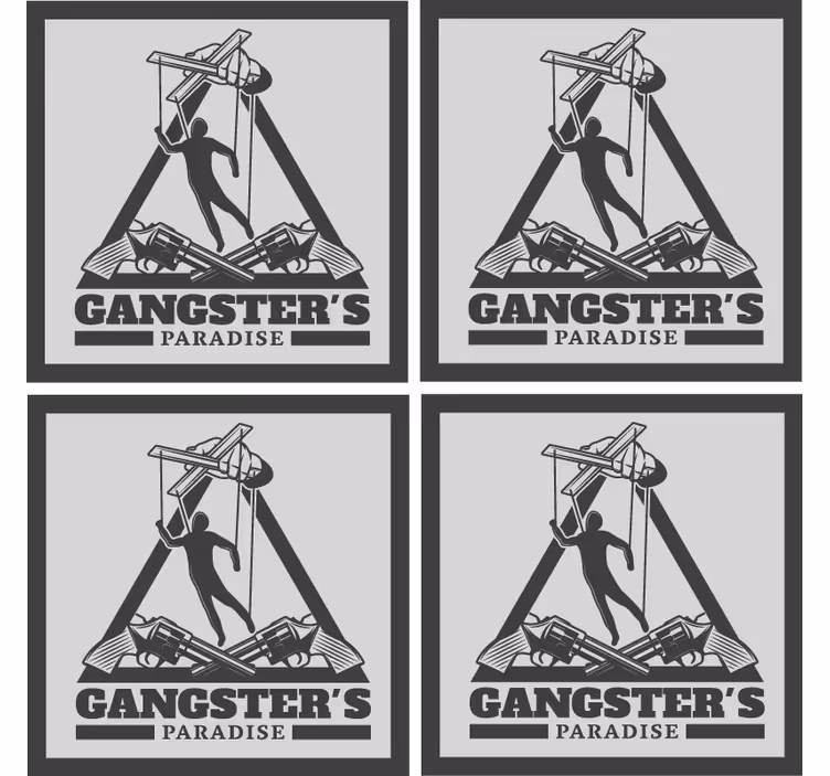 Bierdeckel mit gangster-motiv illustration - TenStickers