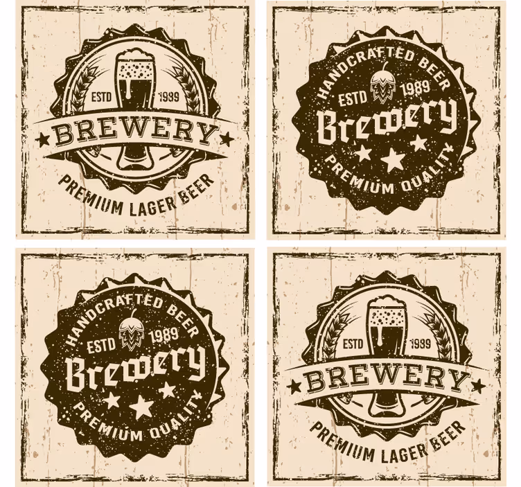 Bierdeckel im vintage brauerei abzeichen design - TenStickers