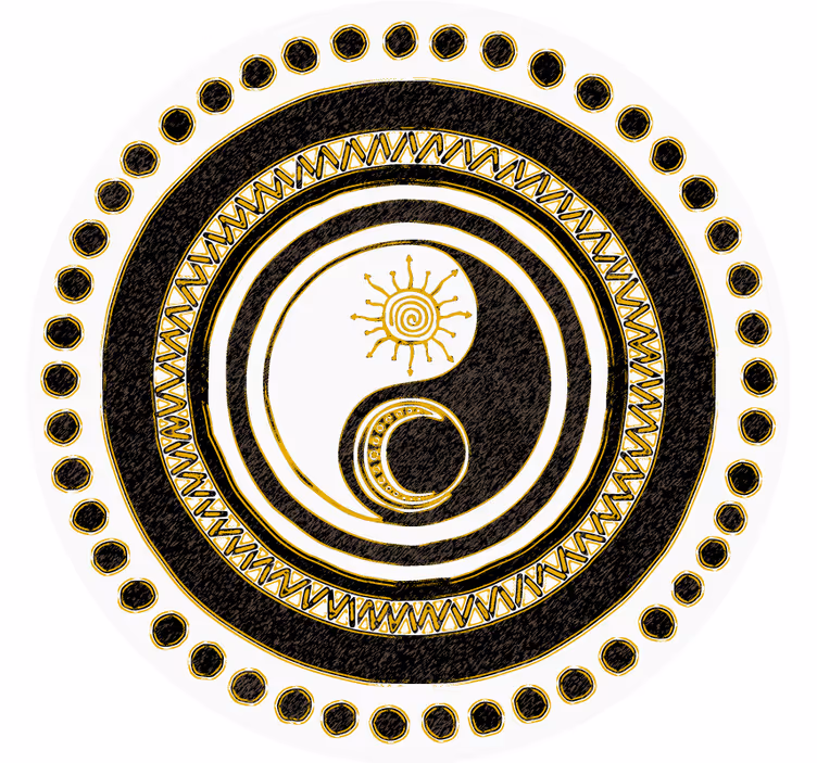 Untersetzer geek yin yang kreis muster - TenStickers