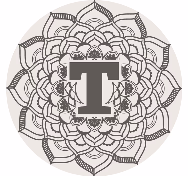 Bierdeckel mit floraler monogrammdekoration - TenStickers