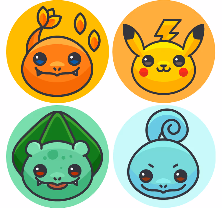 Untersetzer geek mit niedlichen cartoonfiguren - TenStickers