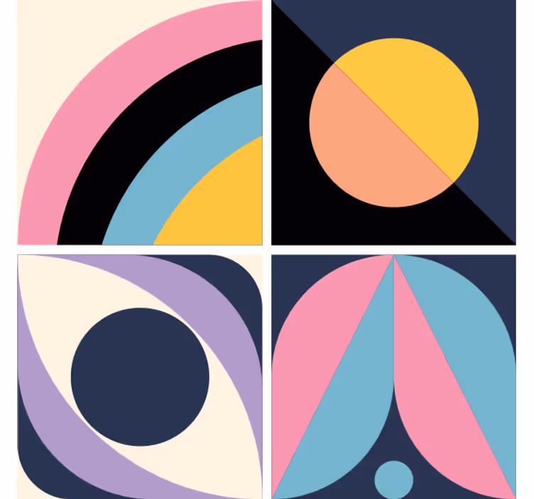 Untersetzer modern geometrische farbblöcke - TenStickers